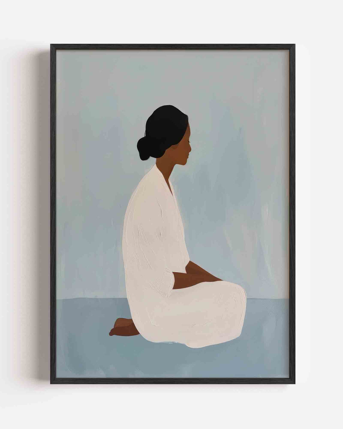 Zittende figuur – hedendaagse illustratie portret poster als wanddecoratie