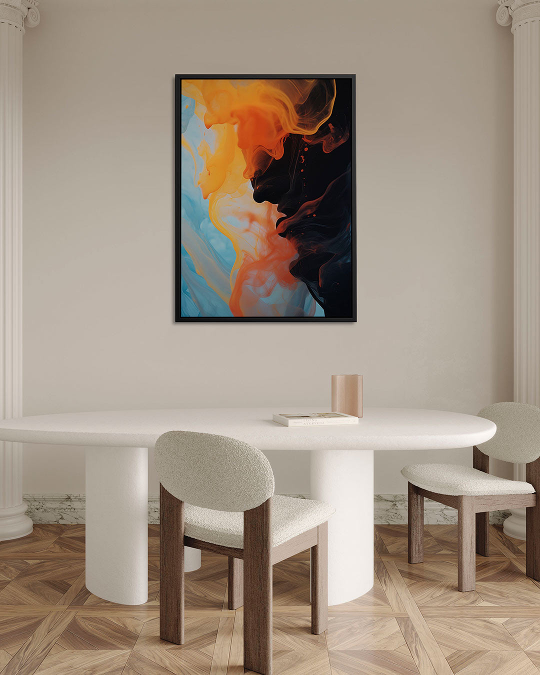 Vloeiende kleurencompositie – Blauw – alternatieve weergave van het kunstwerk