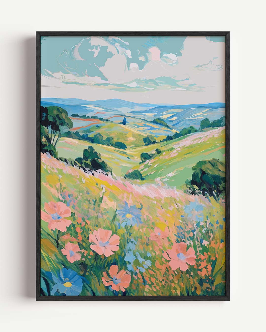 Zomerse Bloemenweide – bloemen portret poster als wanddecoratie