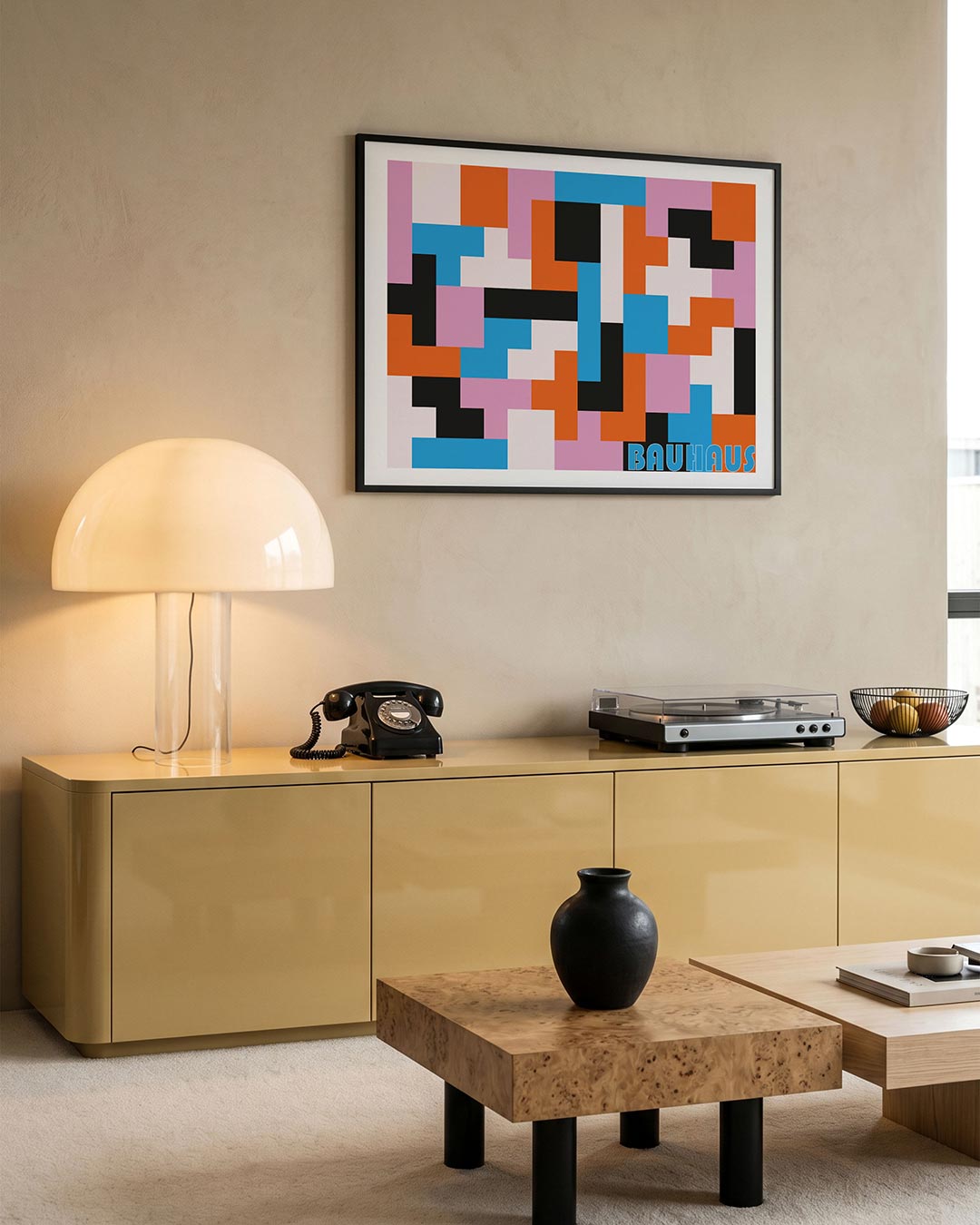 Kleurrijke vlakverdeling – moderne Bauhaus wandkunst als poster