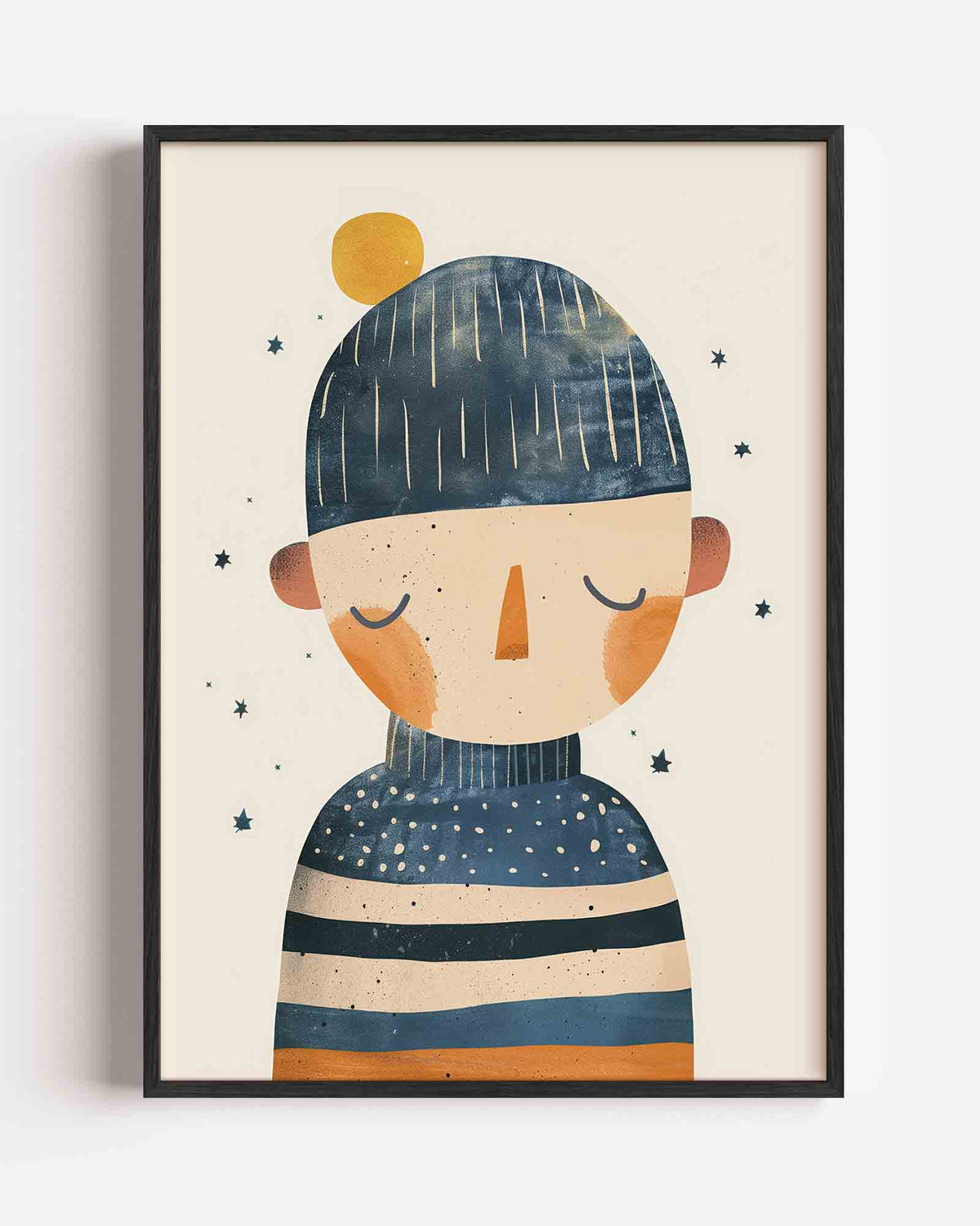 Kind met muts – kids portret poster als wanddecoratie