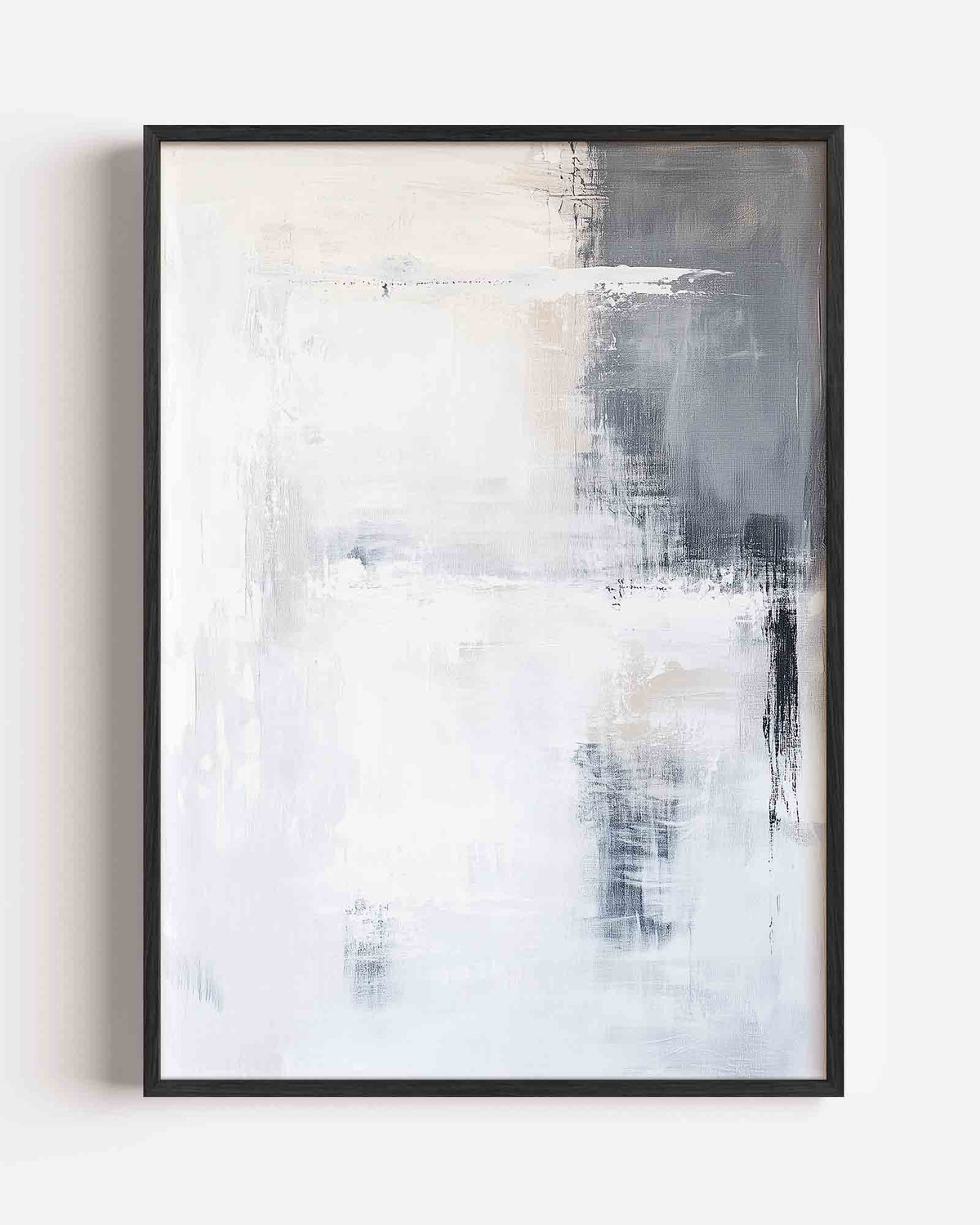 Abstracte grijze en witte – abstracte portret poster als wanddecoratie