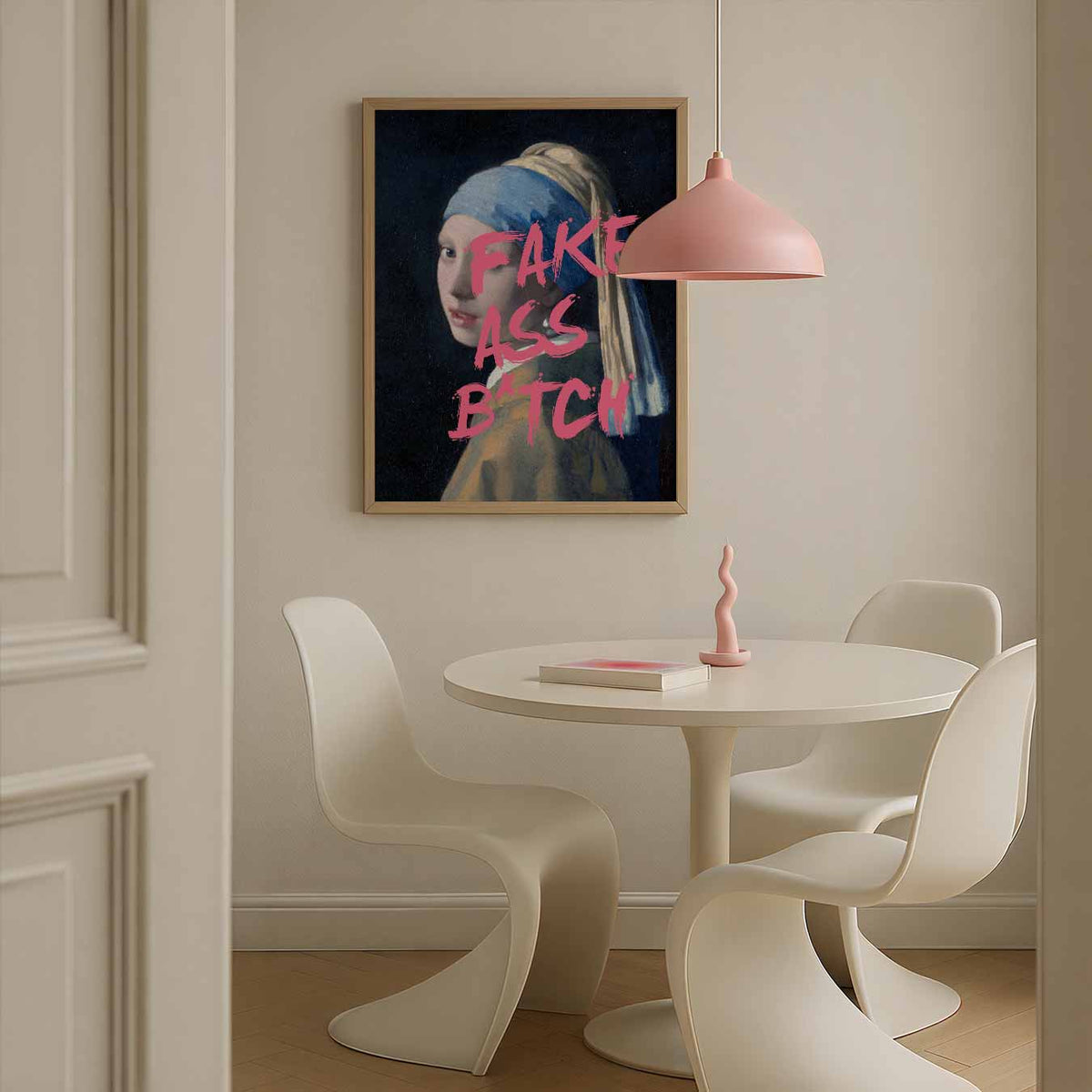 Stoere Meisje met de Parel – Streetart wandkunst als portret poster