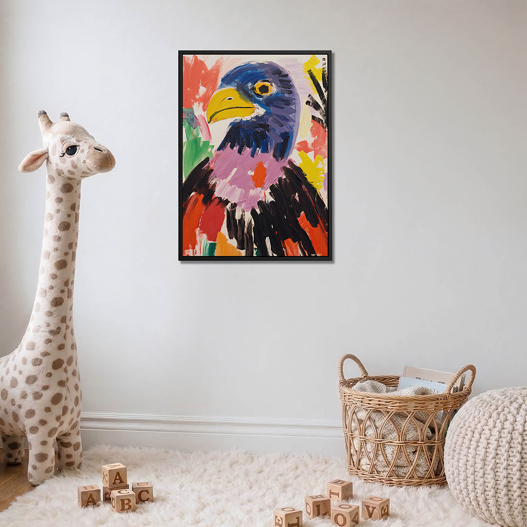 Vogels in levendige kleuren – moderne staande wandkunst