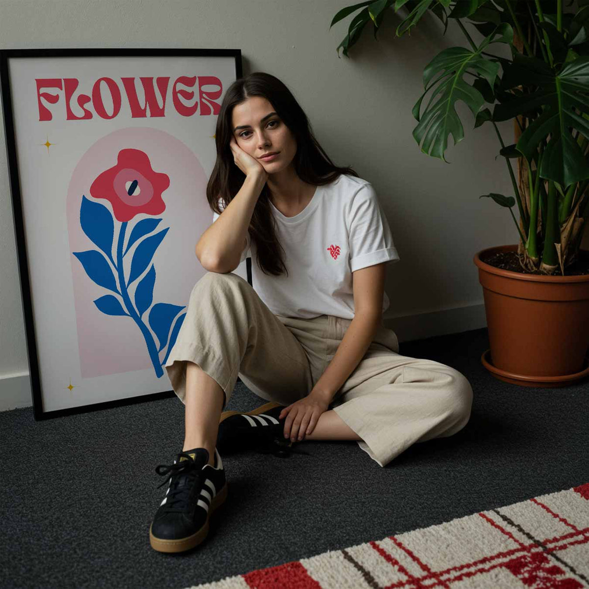 Vrolijke Bloemenpracht – staande muurposter met bloemen