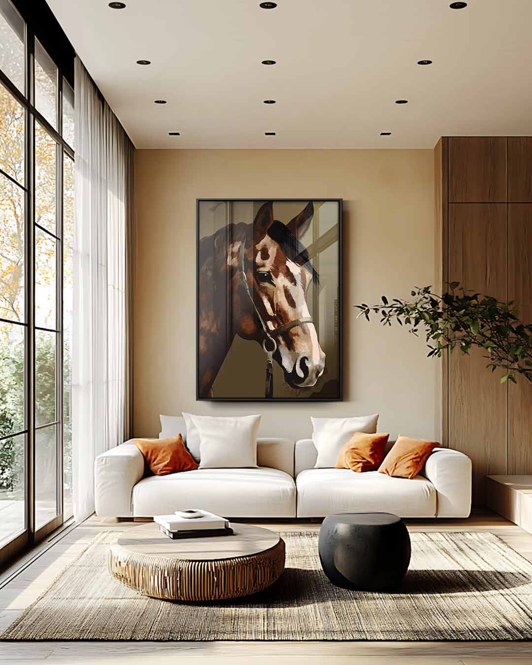 Elegante Paardenblik – modern portret kunstwerk van WallArtistic