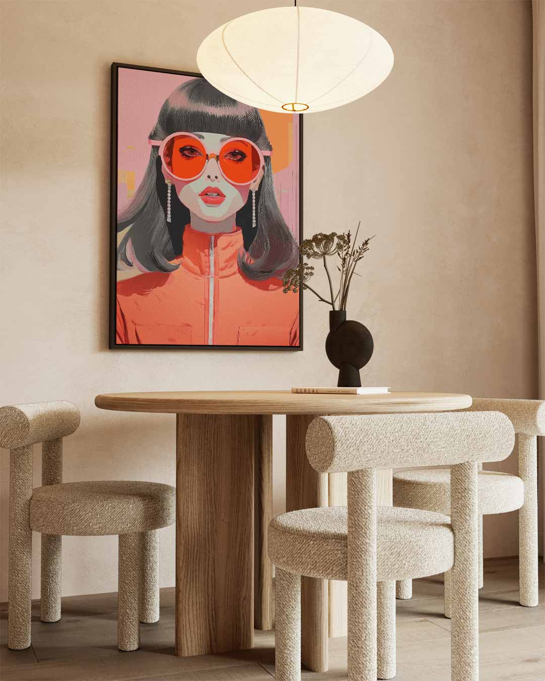 Stijlvolle Retro Vibes – dibond wanddecoratie in staand formaat