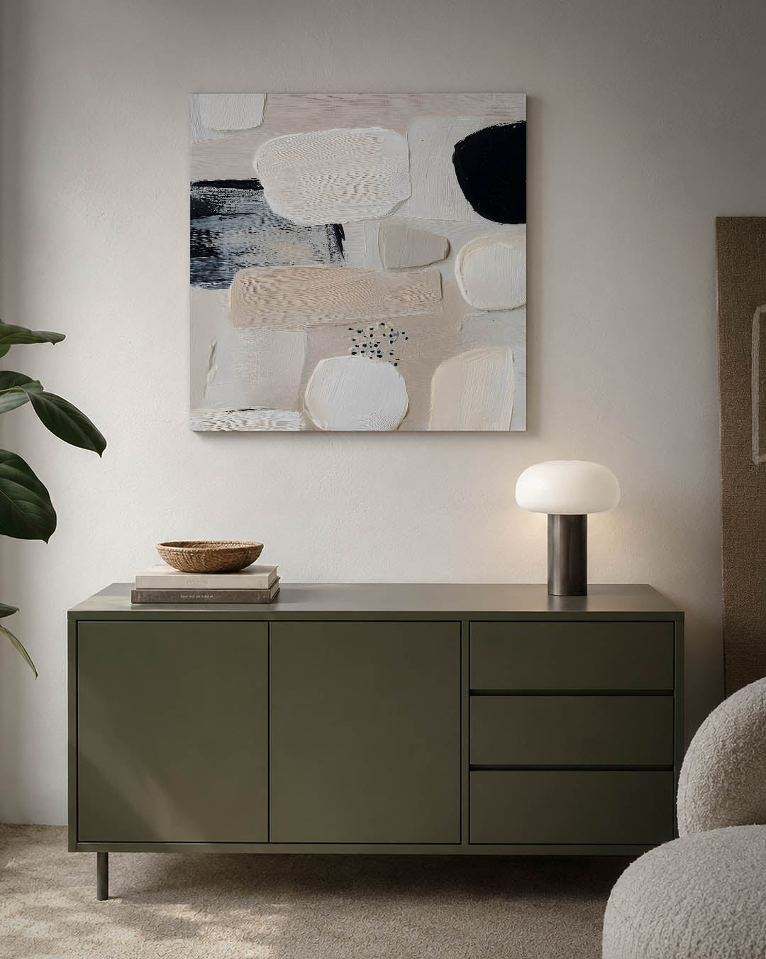Organische vormen compositie kunstwerk – detailweergave – een verzameling van organische vormen in zachte tinten. De