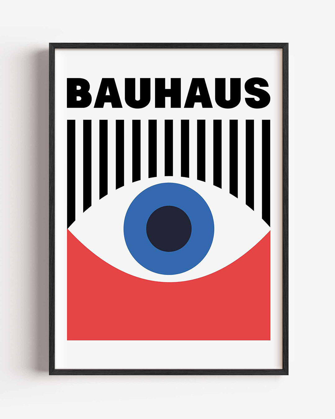 Oog en lijnen – staande Bauhaus poster als wanddecoratie