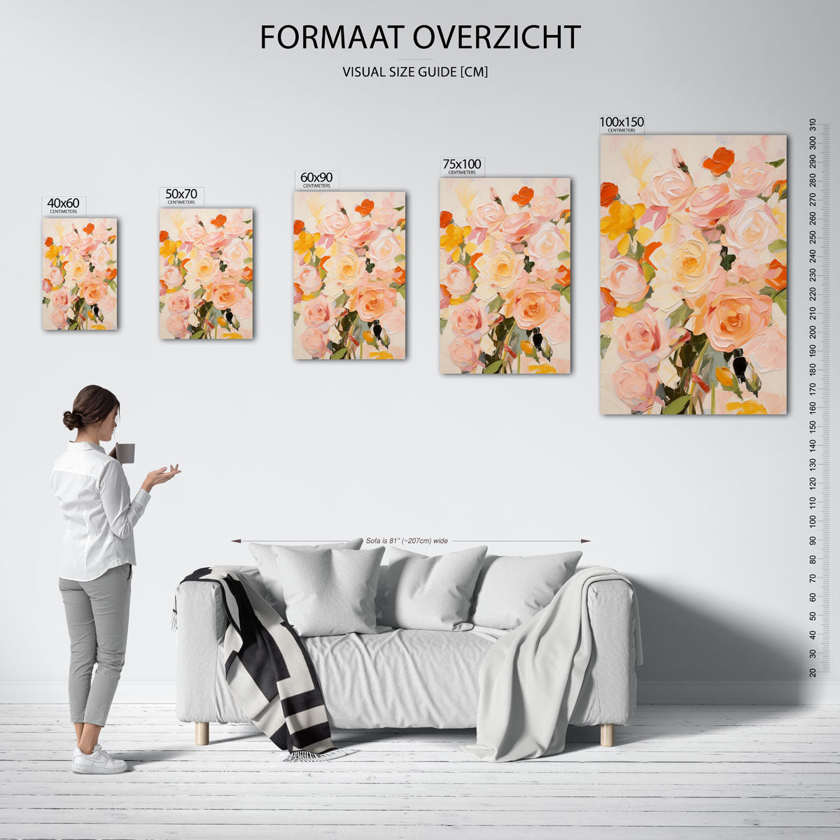 Bloemrijke kleurenpracht – staande wanddecoratie van WallArtistic