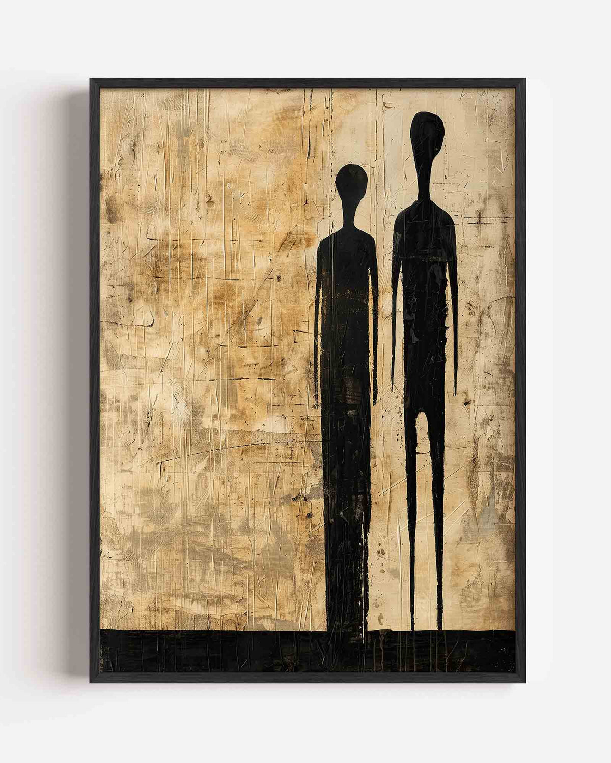 Twee zwarte figuren – abstracte portret poster als wanddecoratie
