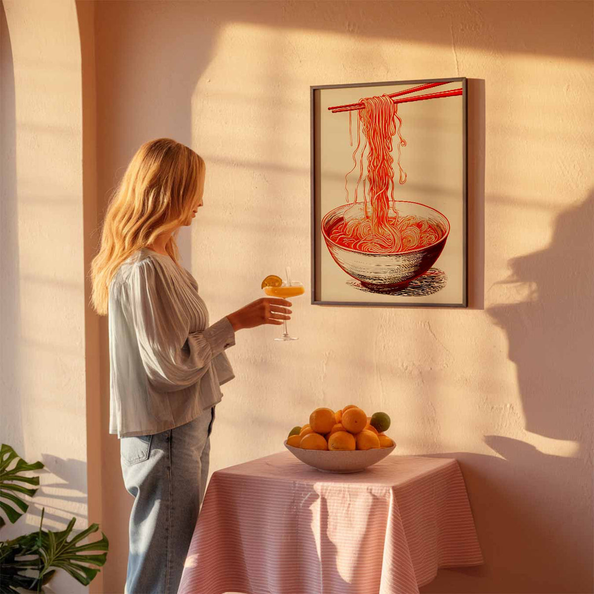 Stijlvolle Rode Ramen – keuken poster als sfeervolle staande wanddecoratie