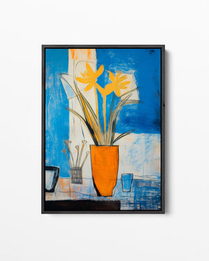 Bloemen in vaas – staand wanddecoratie kunstwerk