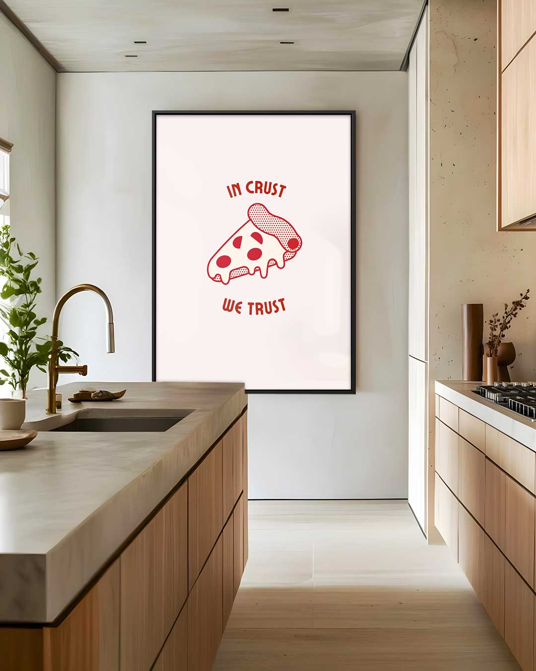 In Crust We Trust Poster – staand kunstwerk voor modern interieur