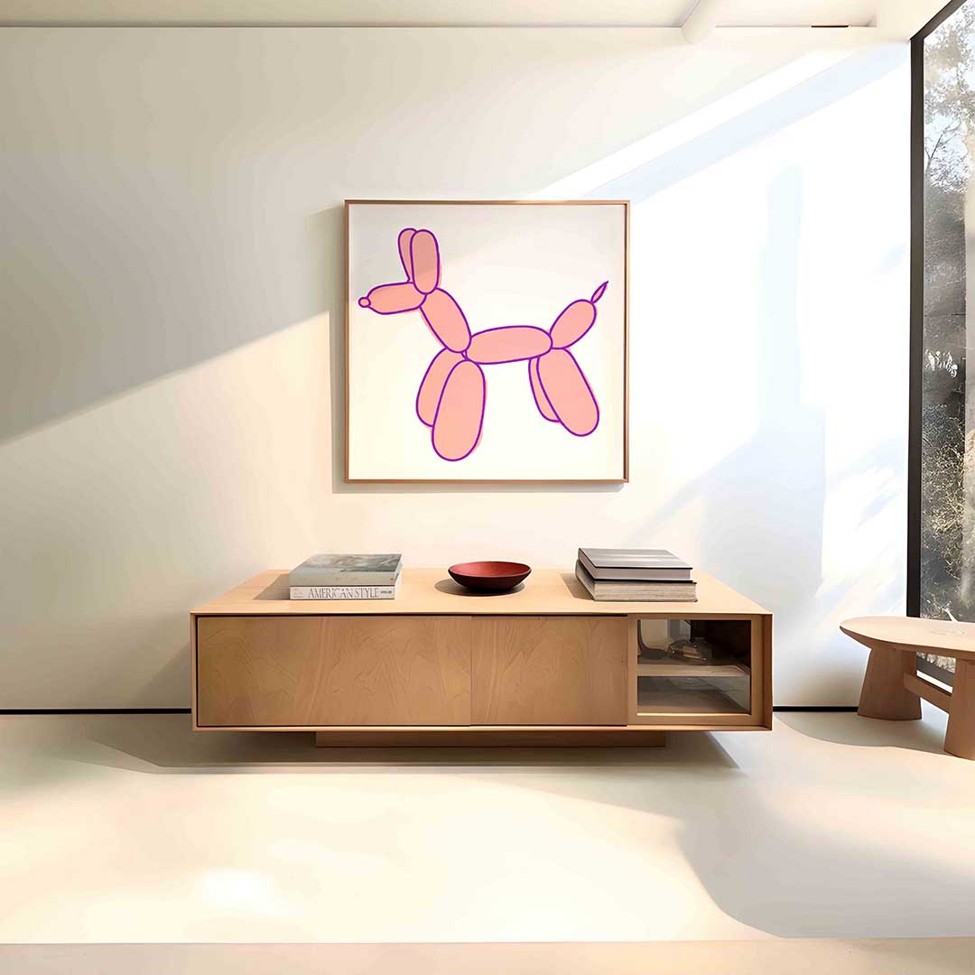 Ballondier – vierkante dieren wanddecoratie van WallArtistic