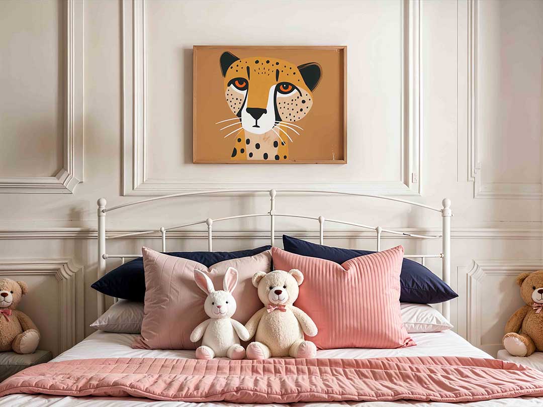 Luipaard portret – kids poster in liggend formaat