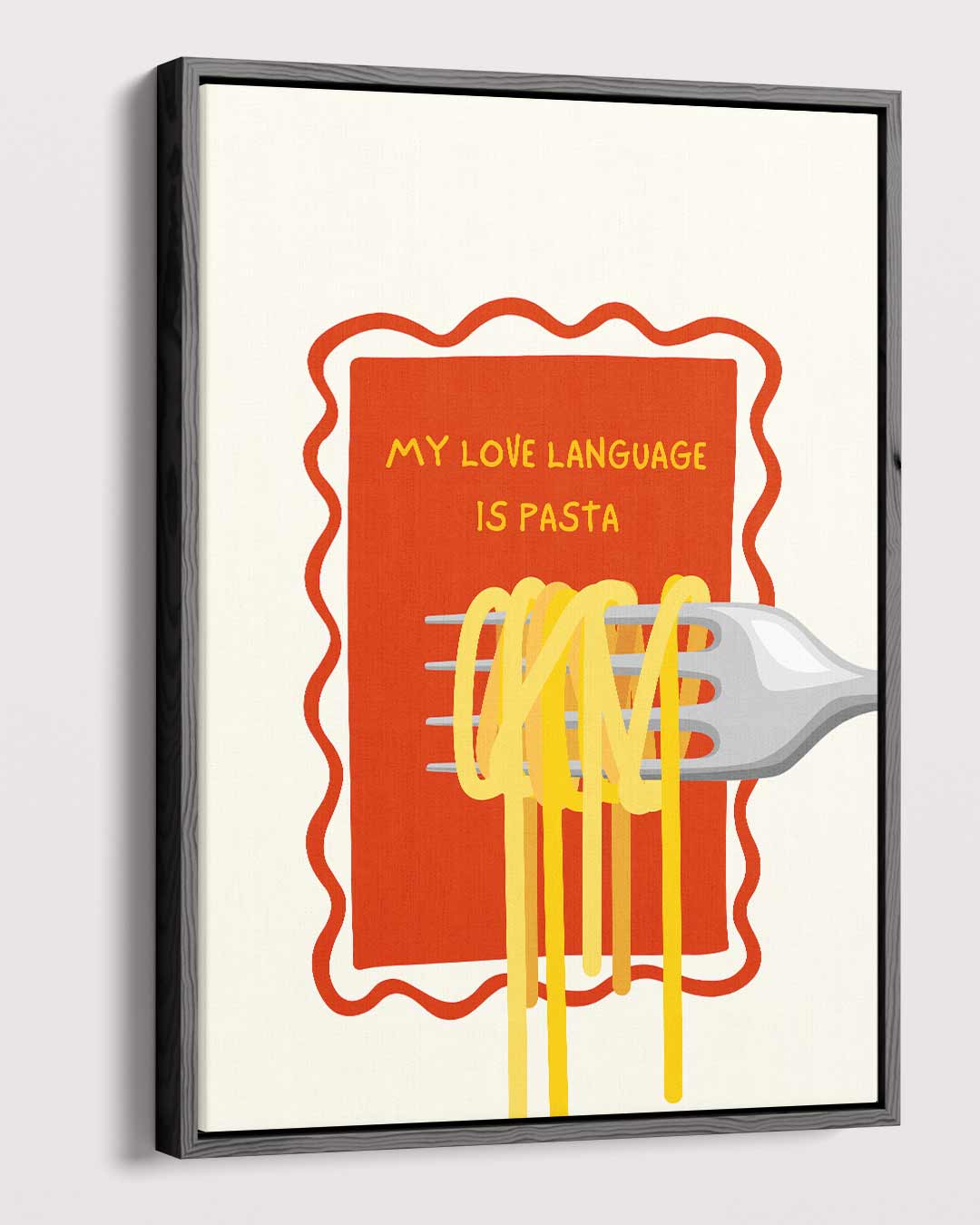 Pasta Liefde Teken – dibond kunstwerk als wanddecoratie