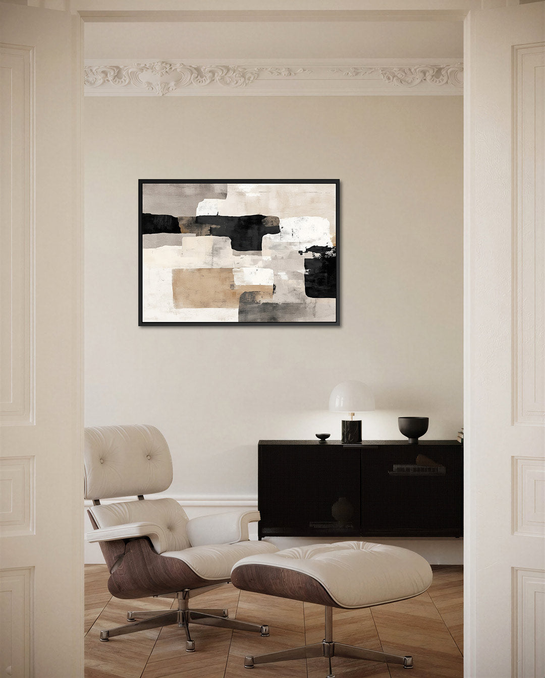 Geometrische vormen – Abstract kunstwerk – liggende wanddecoratie