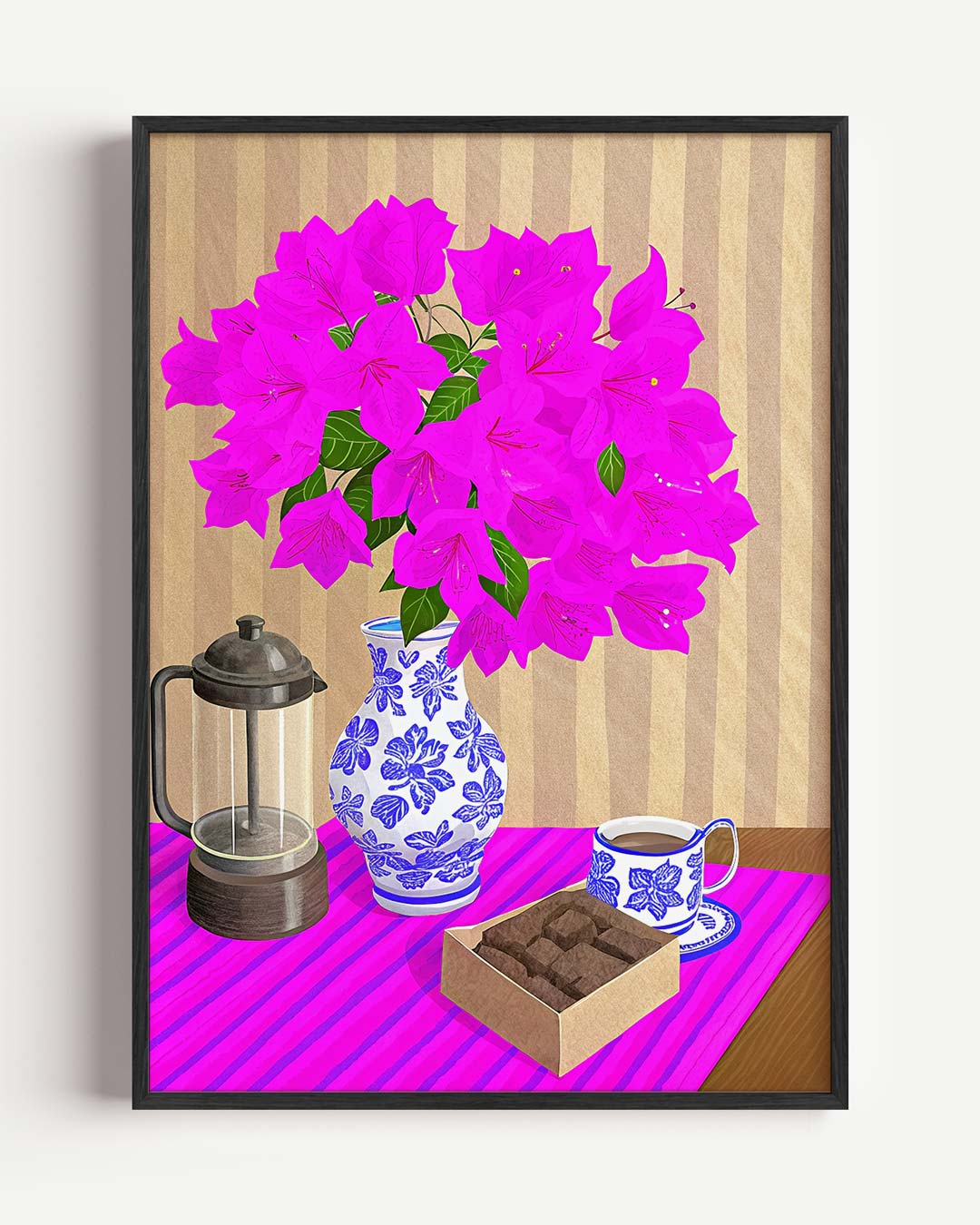 Bloemen en Koffie – keuken portret poster als wanddecoratie