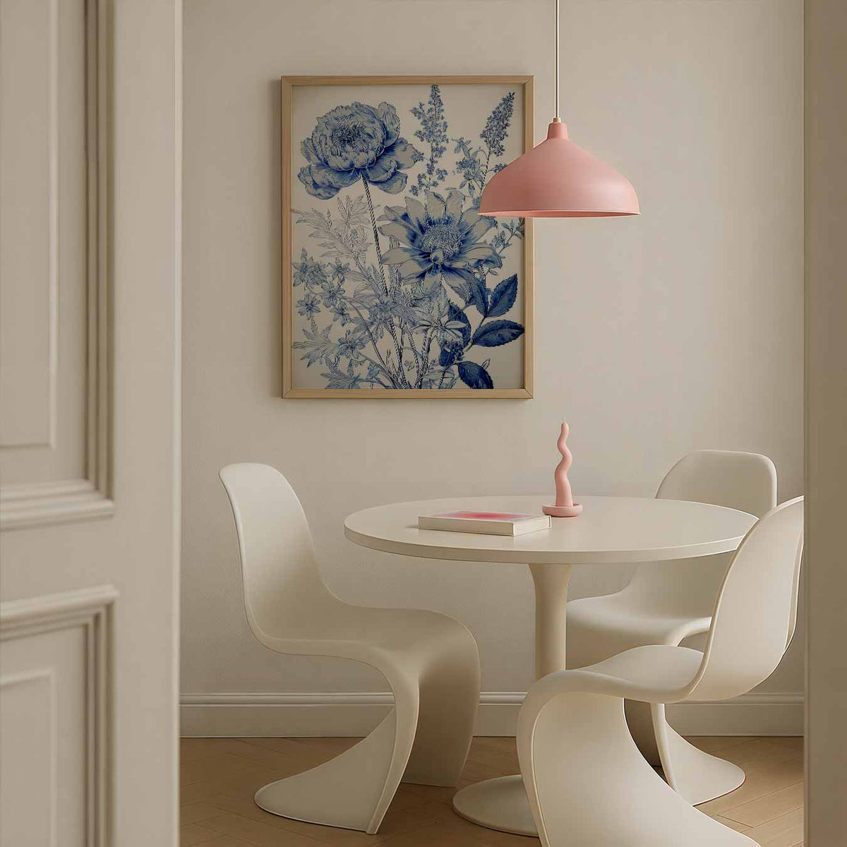 Blauwe Bloemenpracht – bloemen poster in staand formaat