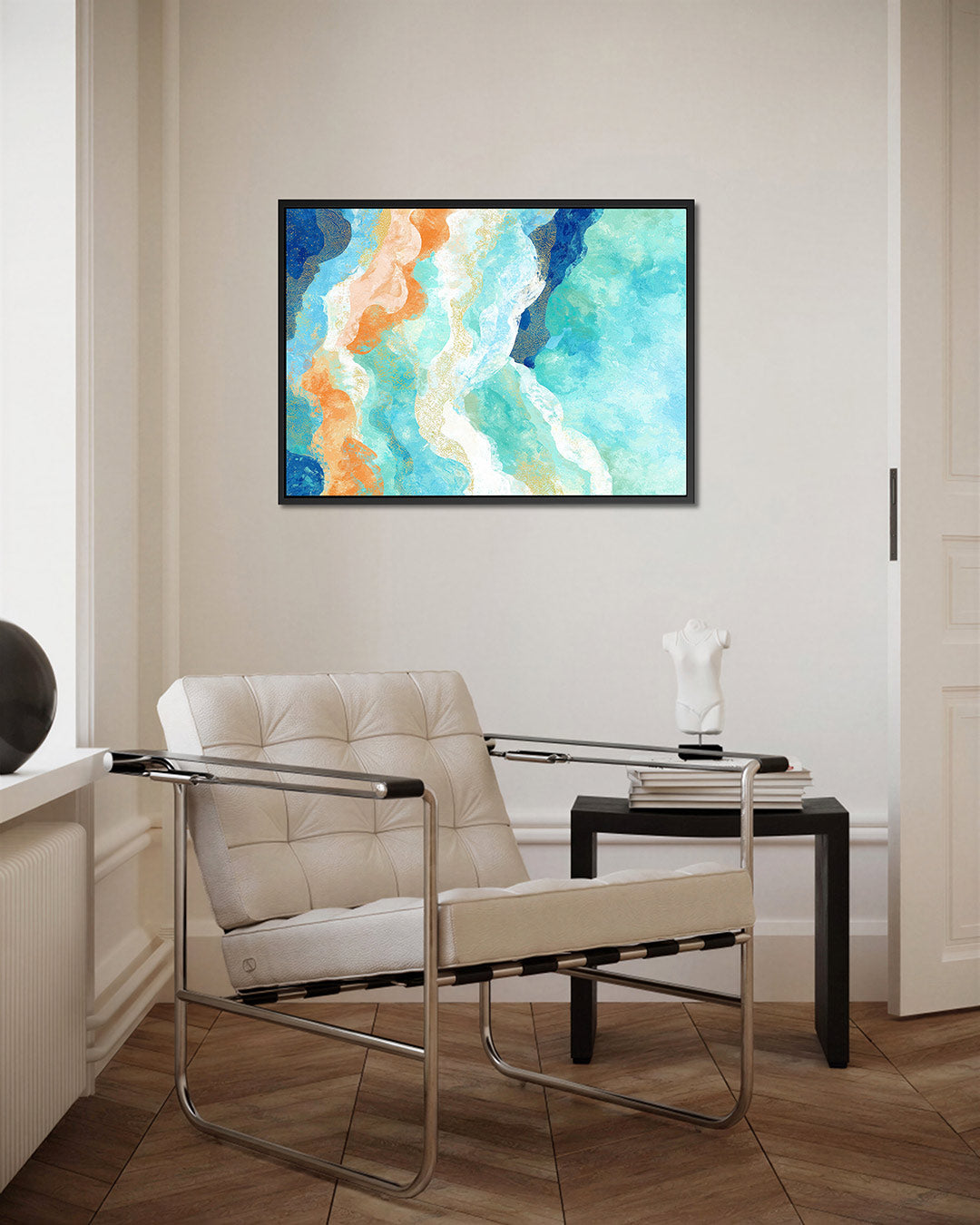 Golvende kleurencompositie – Golvende – kunstwerk op canvas, dibond of plexiglas