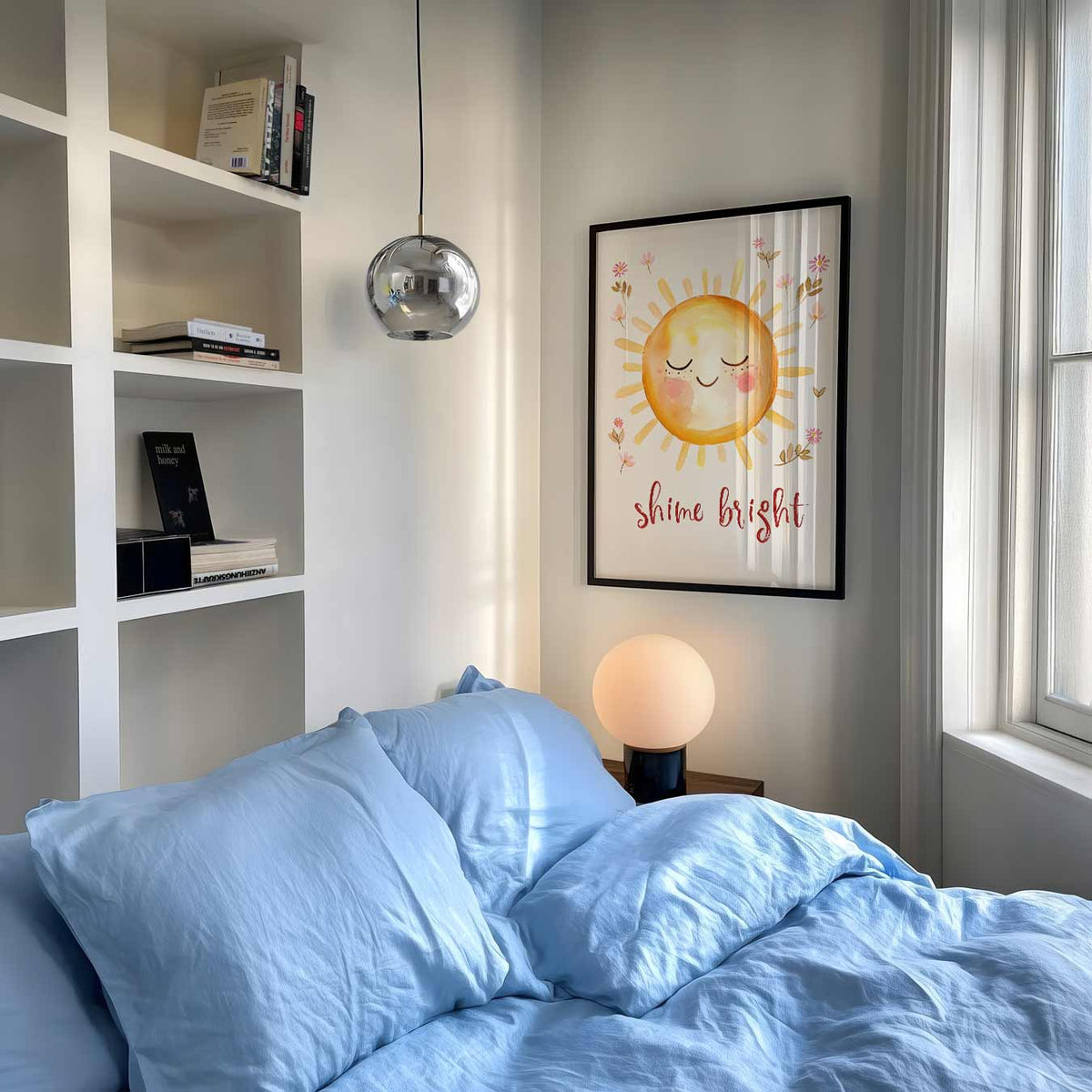 Stralende Zon Bloemenposter – kinderposter in staand formaat
