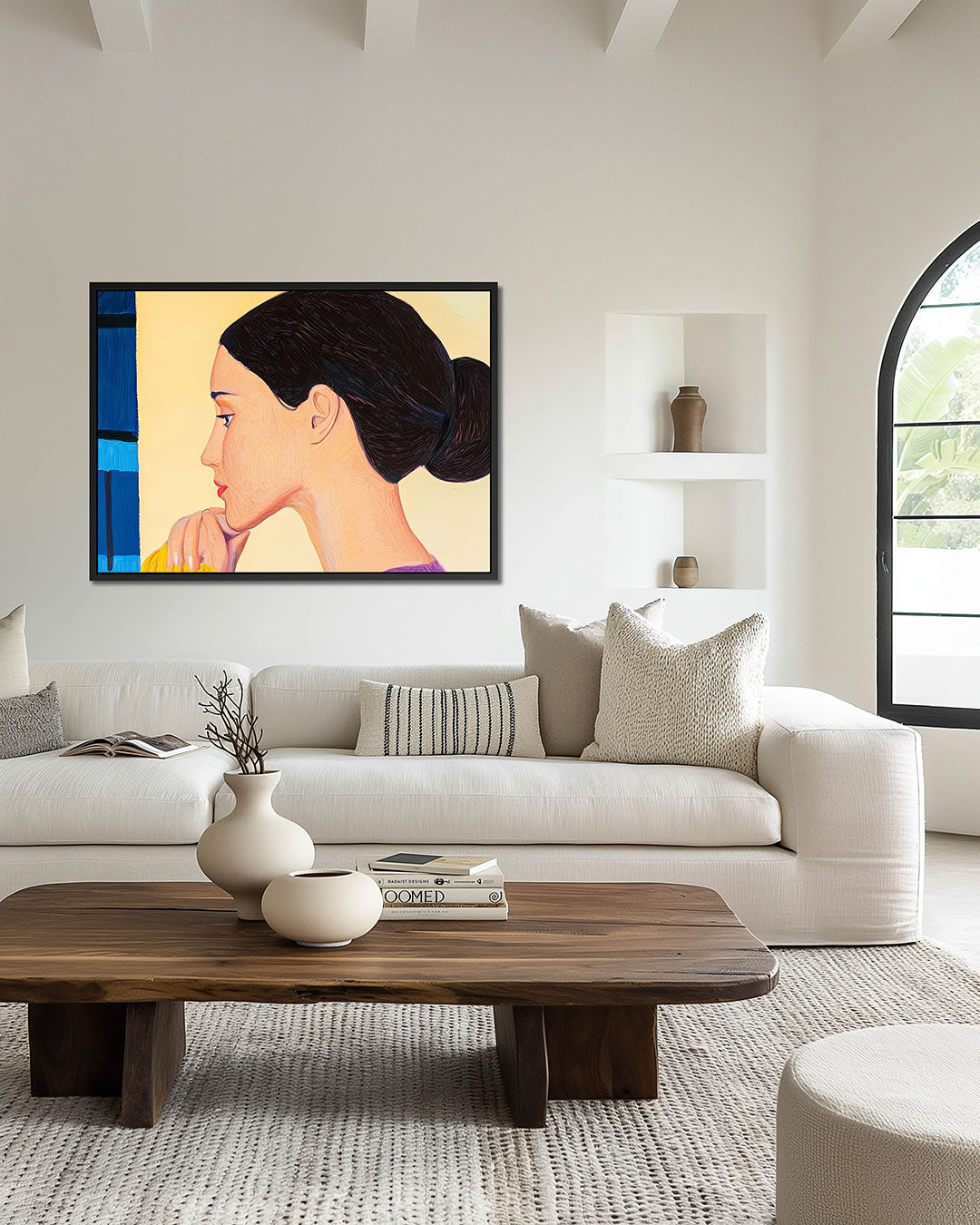 Vrouwelijk zijaanzicht – wanddecoratie in interieur