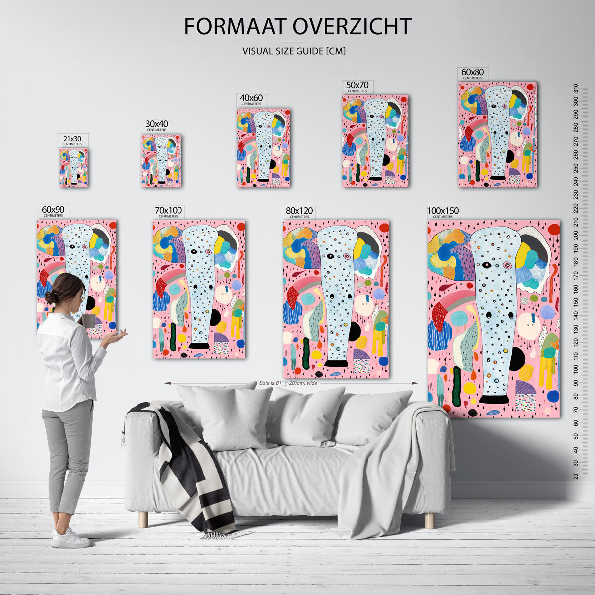 Abstracte vormen en kleuren – staande muurposter voor de kinderkamer