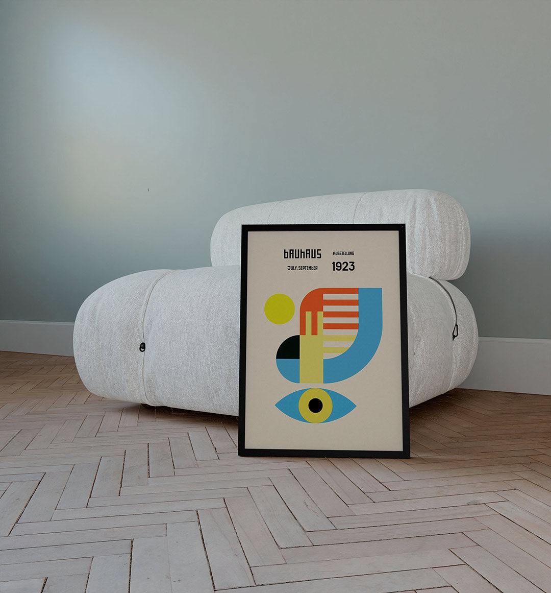 Vorm en kleurvlakken – staande Bauhaus poster voor aan de muur