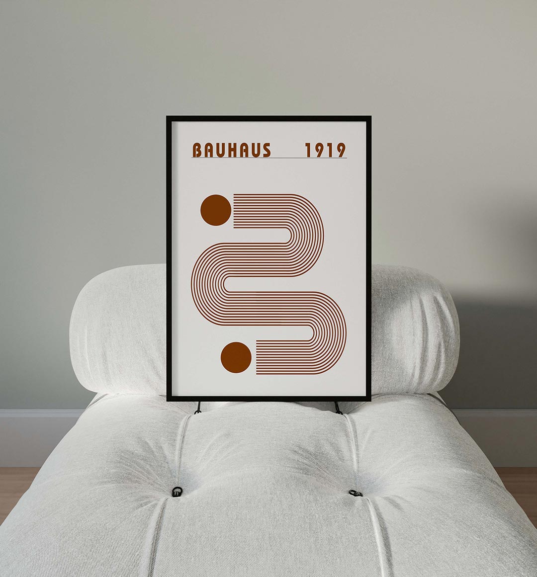 Lijnen en vormen – moderne Bauhaus wandkunst als poster
