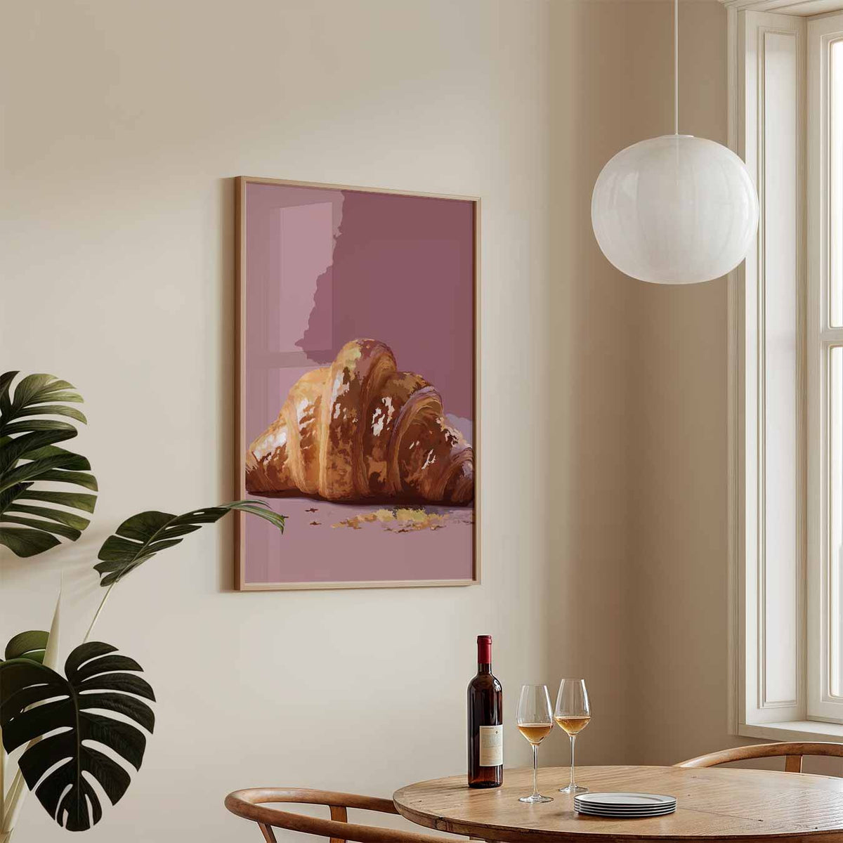 Stijlvolle Croissant – keukenposter in staand formaat