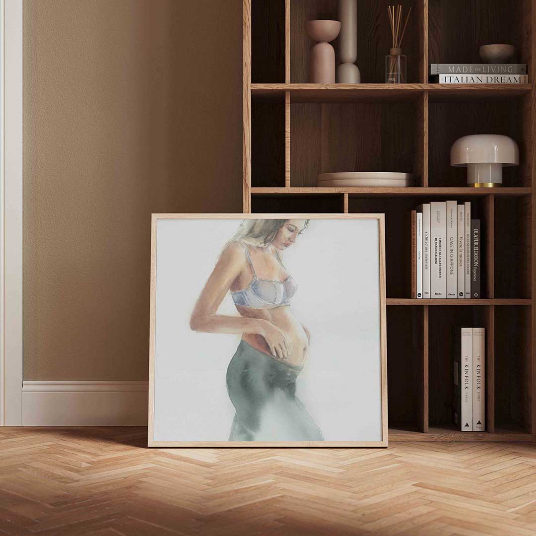 Zwangere vrouw – portret poster in vierkant formaat