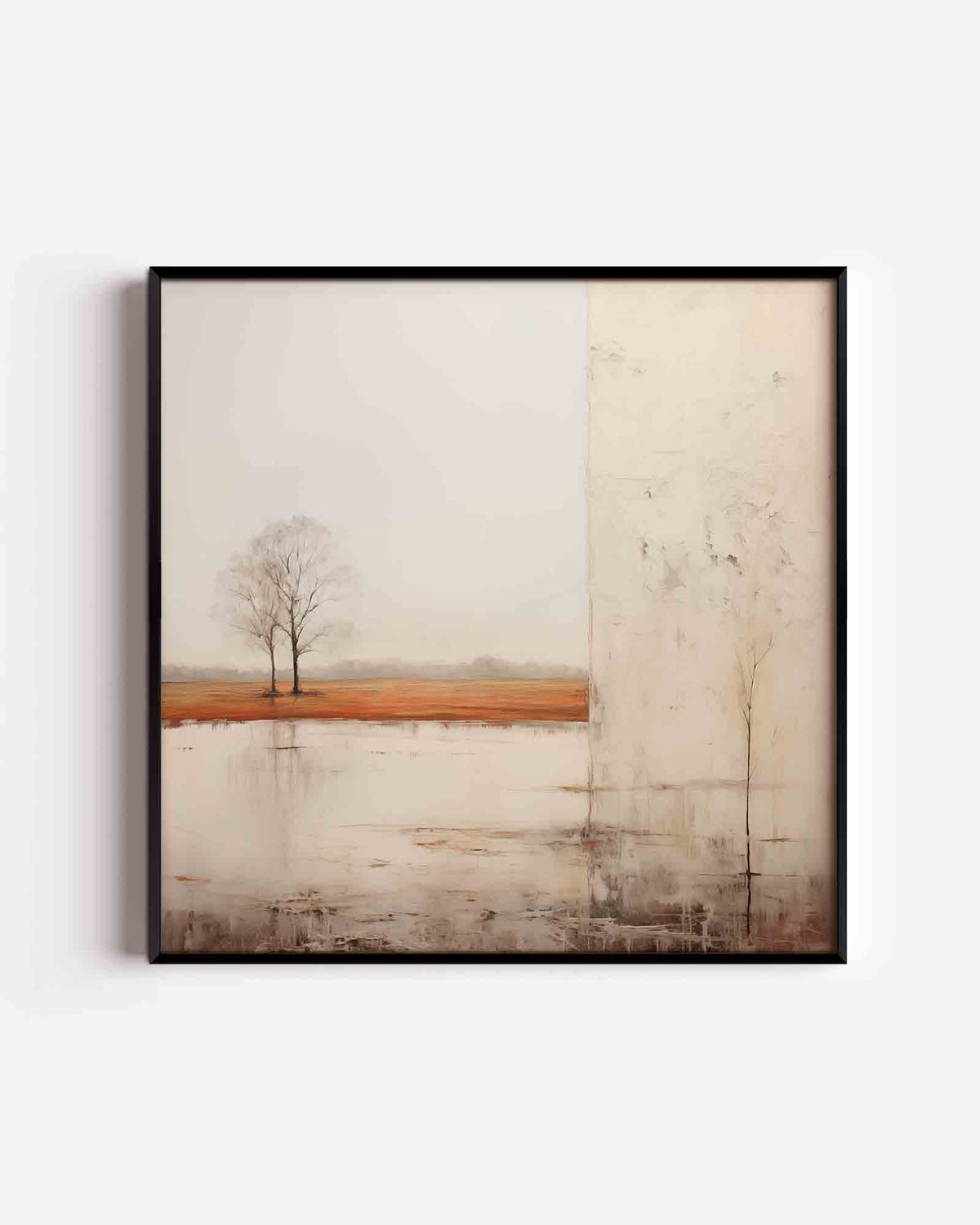 Landschap met bomen – kleurrijke illustratie poster als wanddecoratie