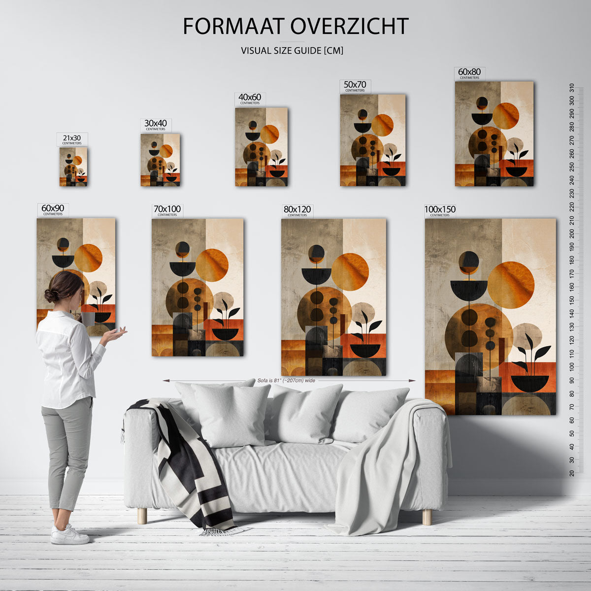 Abstracte vormen – staande muurposter met abstracte vormen