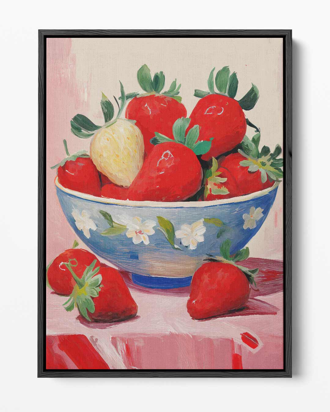 Schaal Met Aardbeien – portret kunstwerk als wanddecoratie