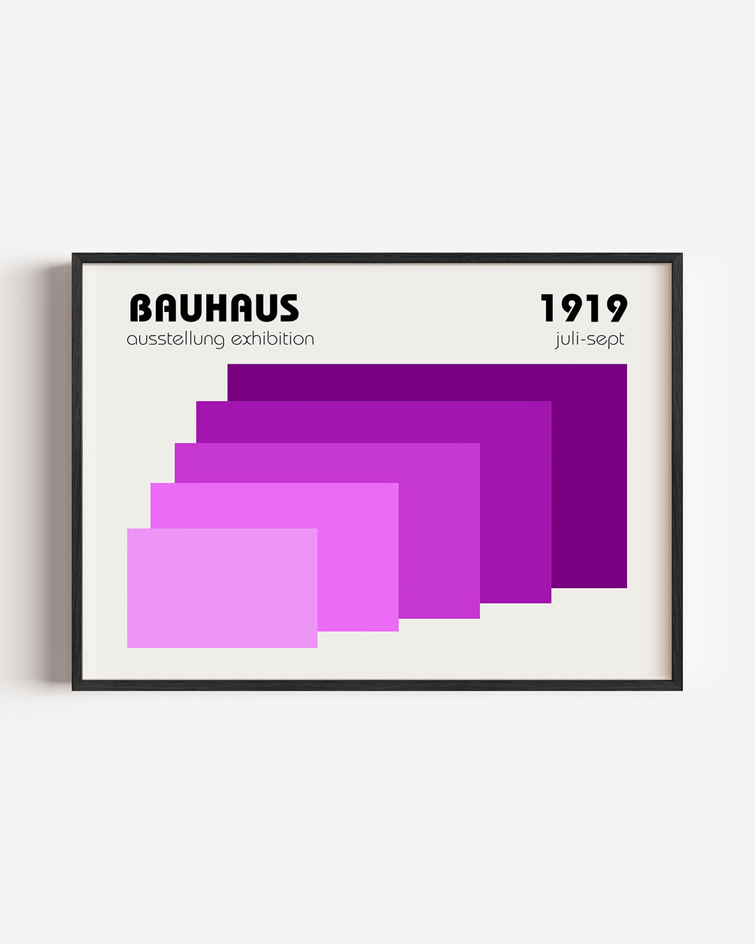 Vormritme en kleur – liggende Bauhaus poster als wanddecoratie