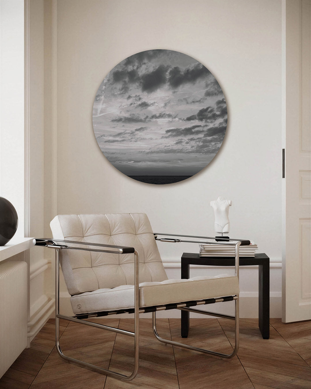 Wolkenlucht – fotografische muurcirkel voor aan de muur