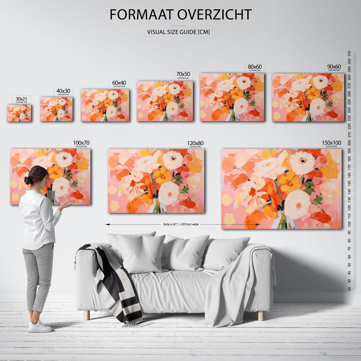 Bloemen in vaas – liggende muurposter met bloemen