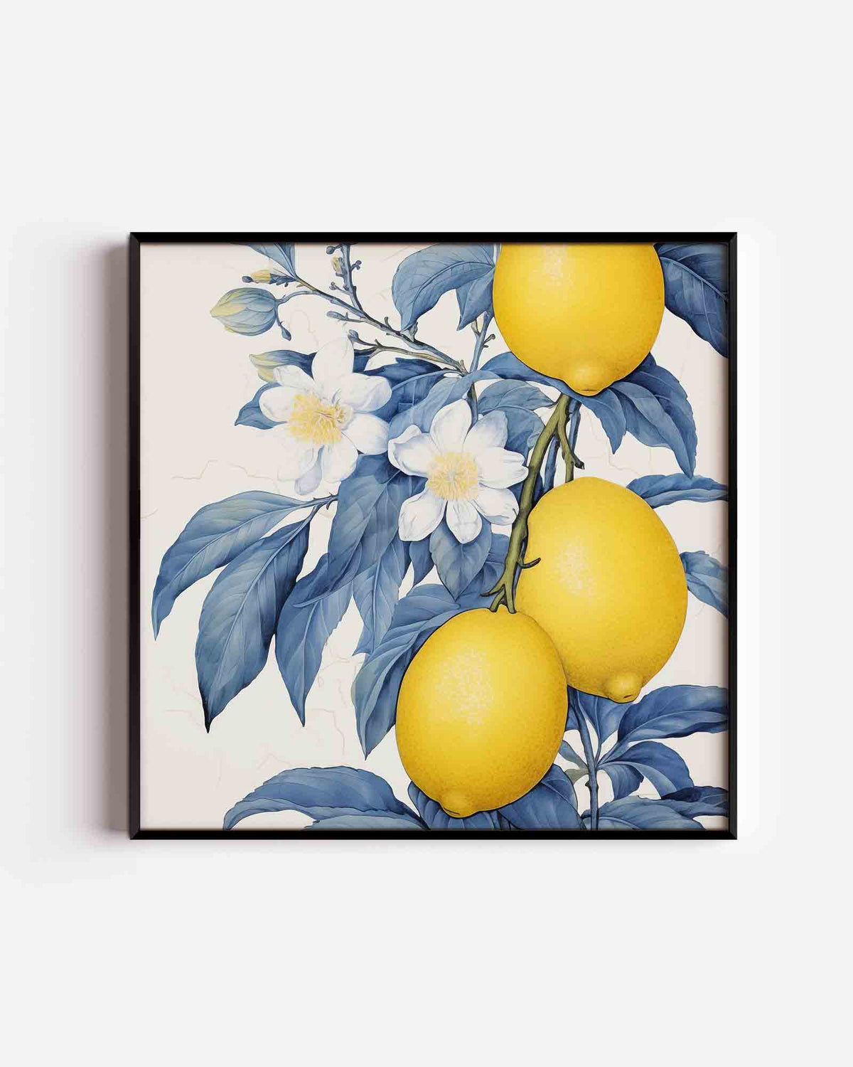 Citroenen en bloemen – keuken vierkante poster als wanddecoratie