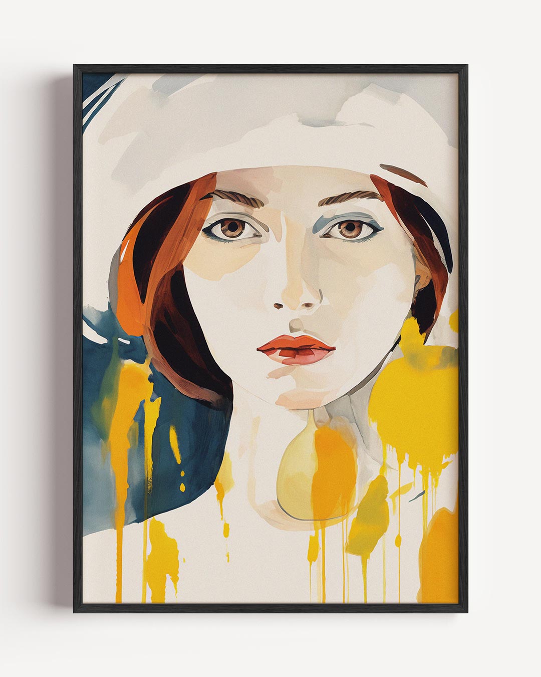 Portret van vrouw in moderne stijl – vrouwelijk portret poster als wanddecoratie