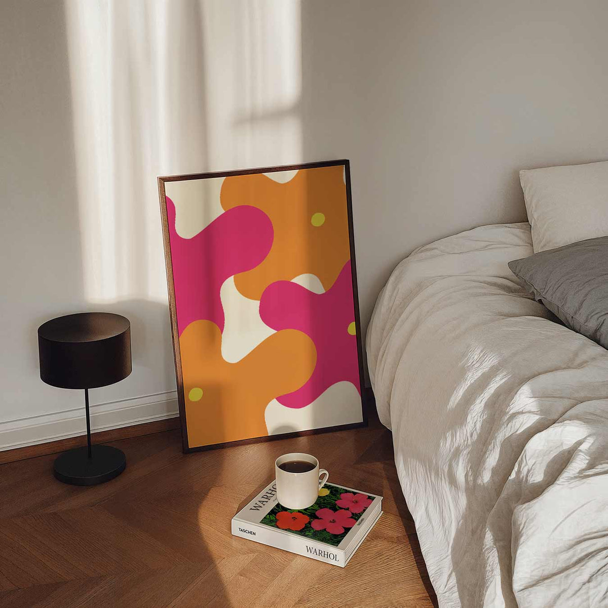 Vrolijke Bloemvlekken – staande bloemen wanddecoratie van WallArtistic
