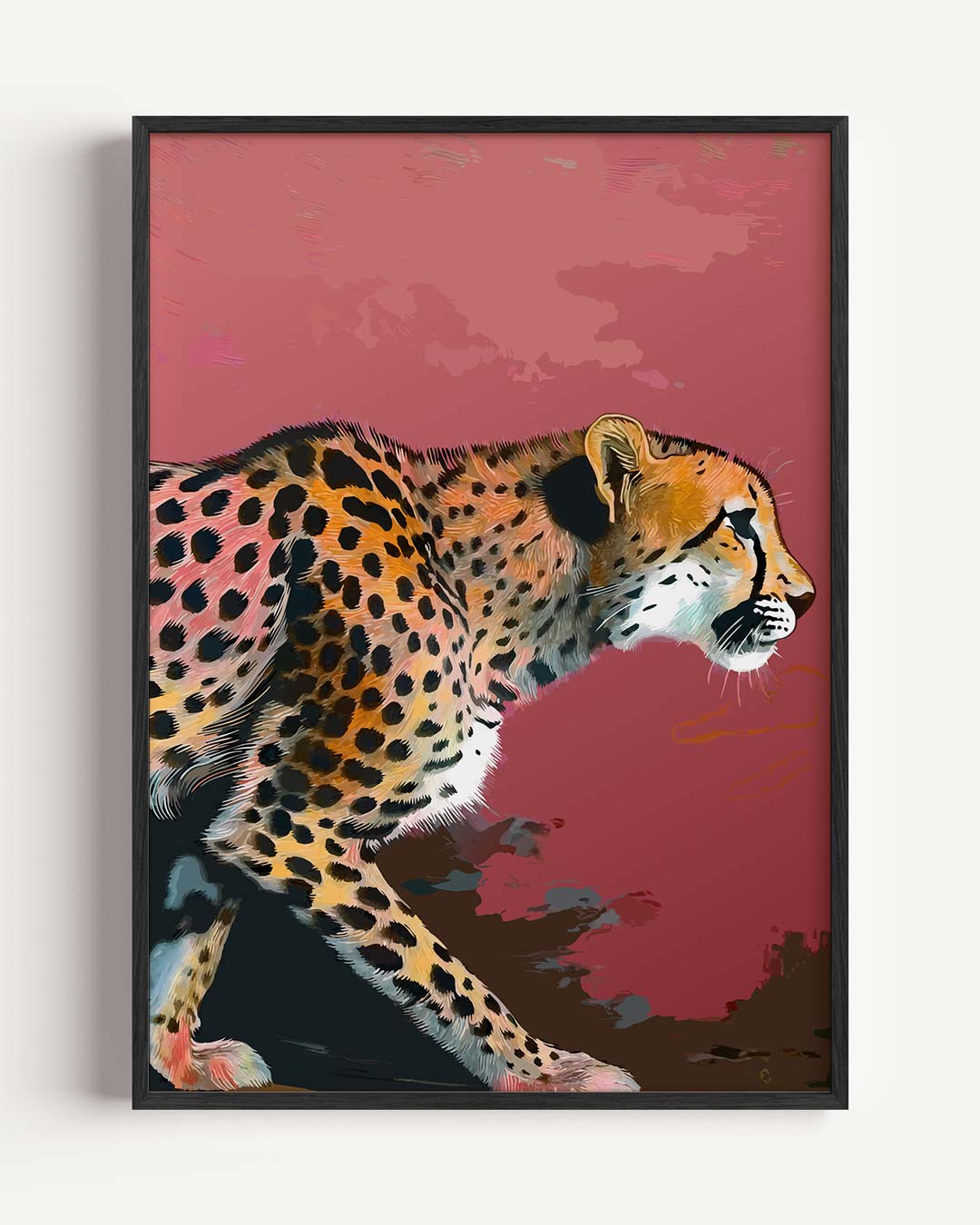 Elegante Cheetah Wanddecoratie – dieren portret poster als wanddecoratie