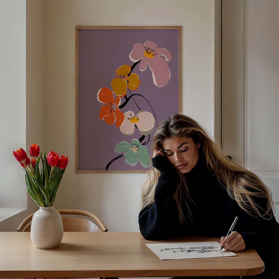 Vrolijke Bloemenpracht – bloemen poster in staand formaat