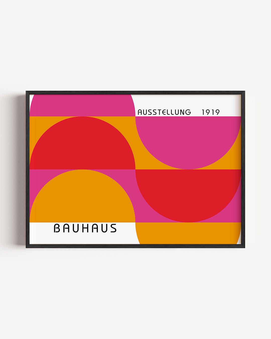 Vormritme en kleur – liggende Bauhaus poster als wanddecoratie