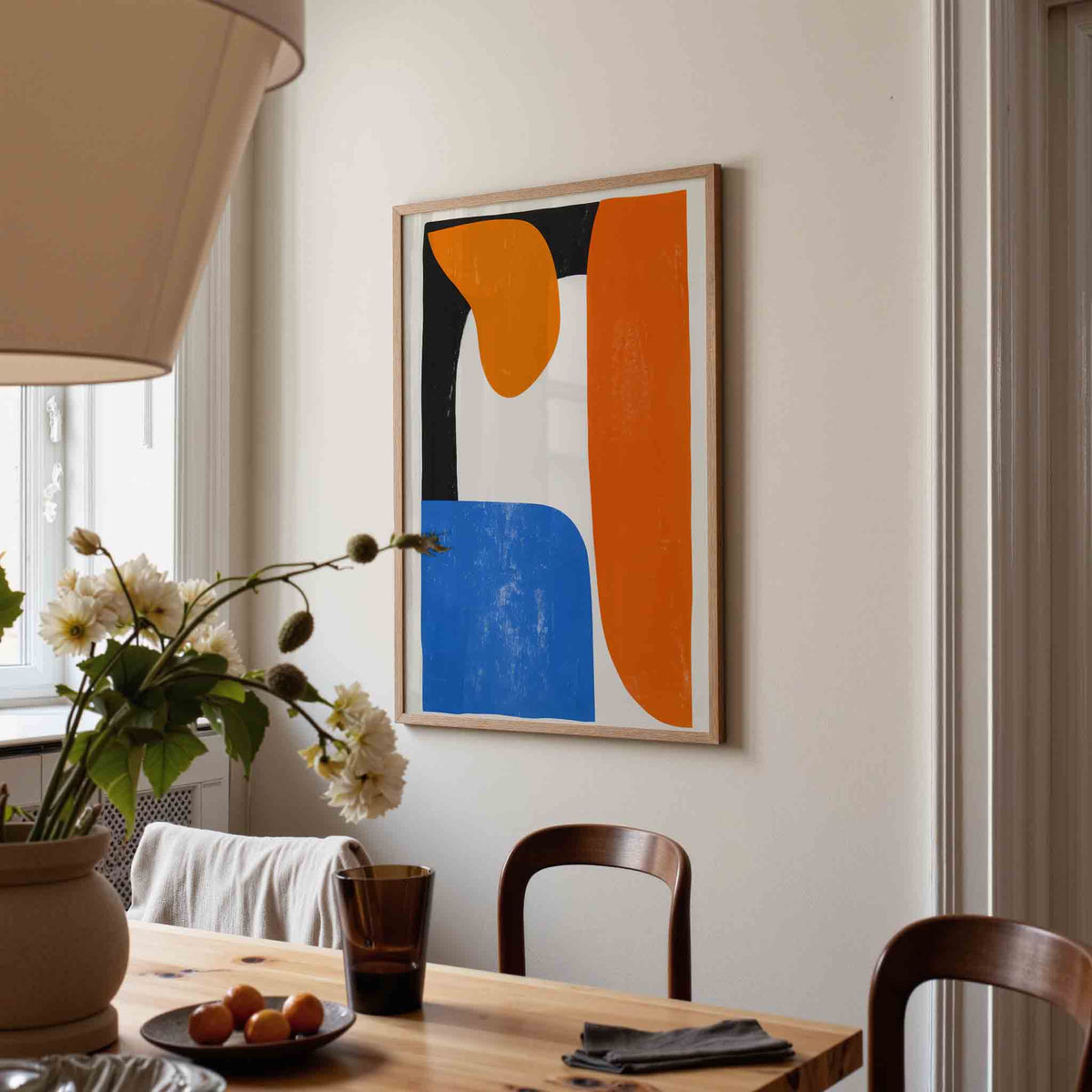 Abstracte vormen – eigentijdse illustratie poster in staand formaat