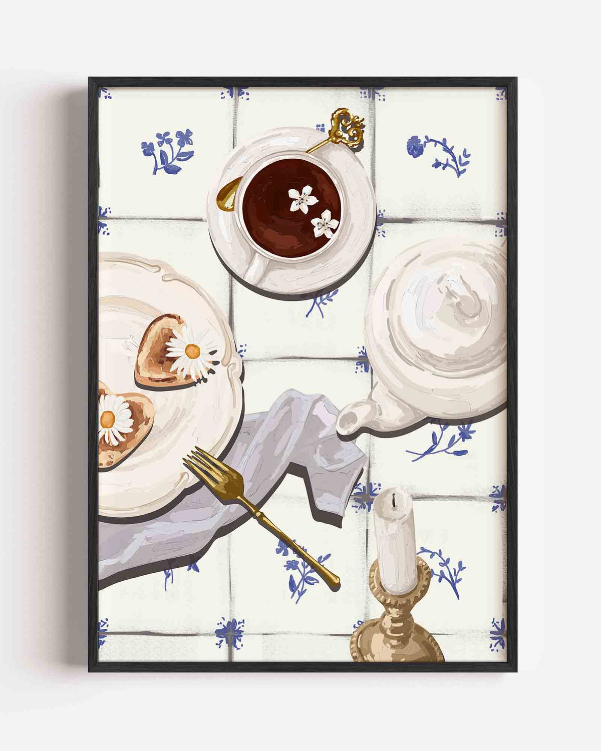 Ontbijt tafel – keuken portret poster als wanddecoratie