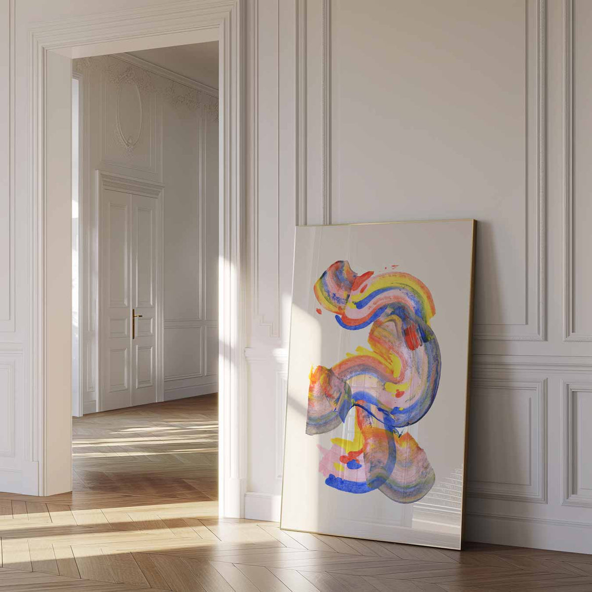 Kleurrijke Abstracte Kunstposter – urban poster in staand formaat