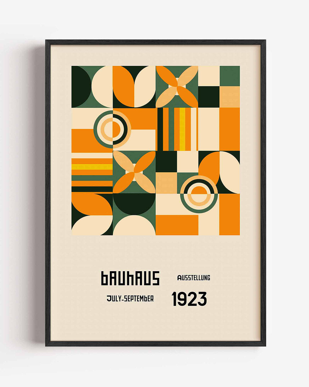 Vormritme en kleur – staande Bauhaus poster als wanddecoratie