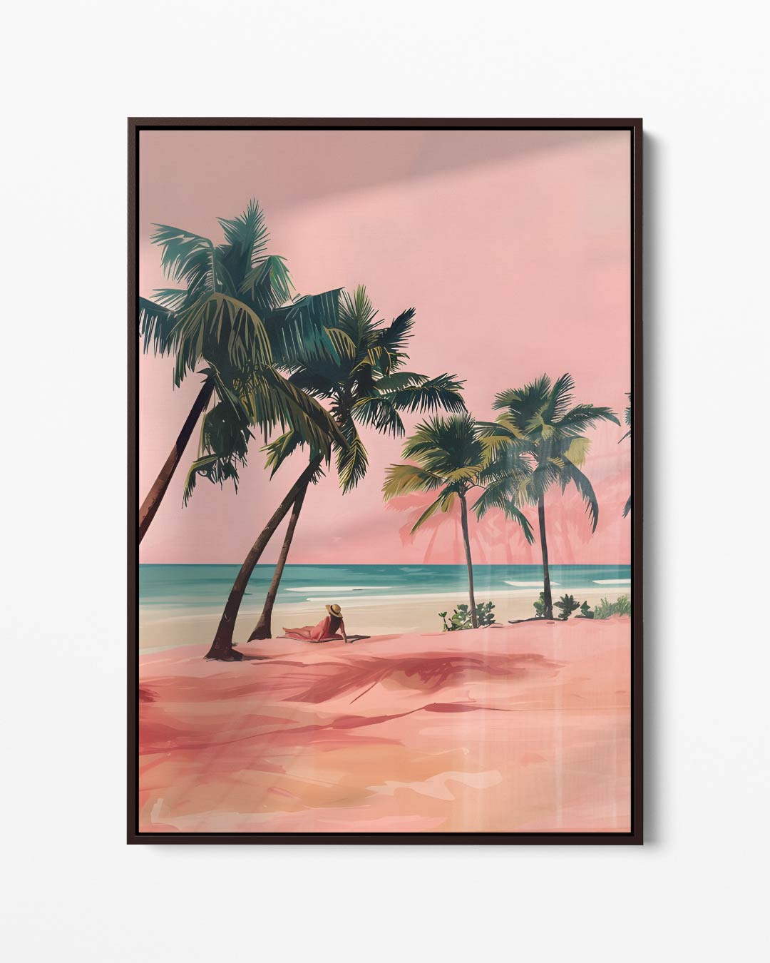Palmstrand Zonsondergang – portret kunstwerk als wanddecoratie