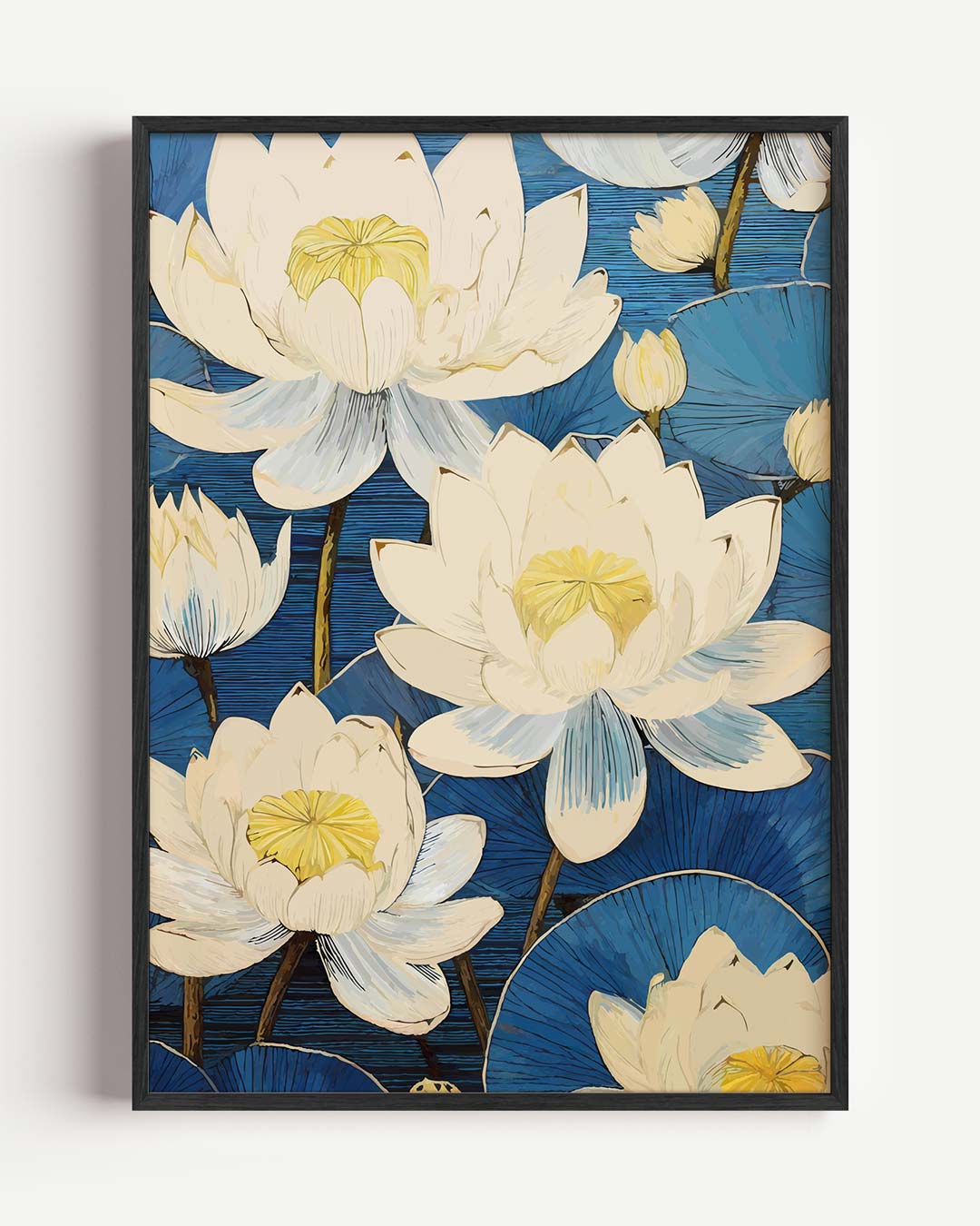 Lotusdroom Wanddecoratie – bloemen portret poster als wanddecoratie